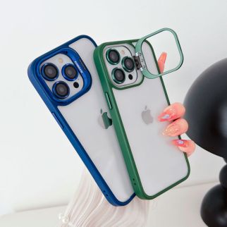 Чохол для iPhone 14 Pro Max Crystal Case Lens Shield з підставкою + скло на камеру